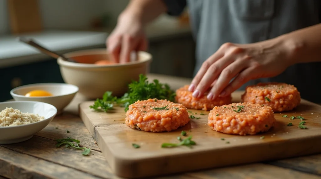 Old Fashioned Salmon Patties Recipe – Made with canned salmon, onion, breadcrumbs, eggs, and flavorful spices